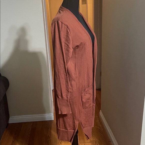 Chic Brown Open Front Cardigan for Women - Picture 3 of 6